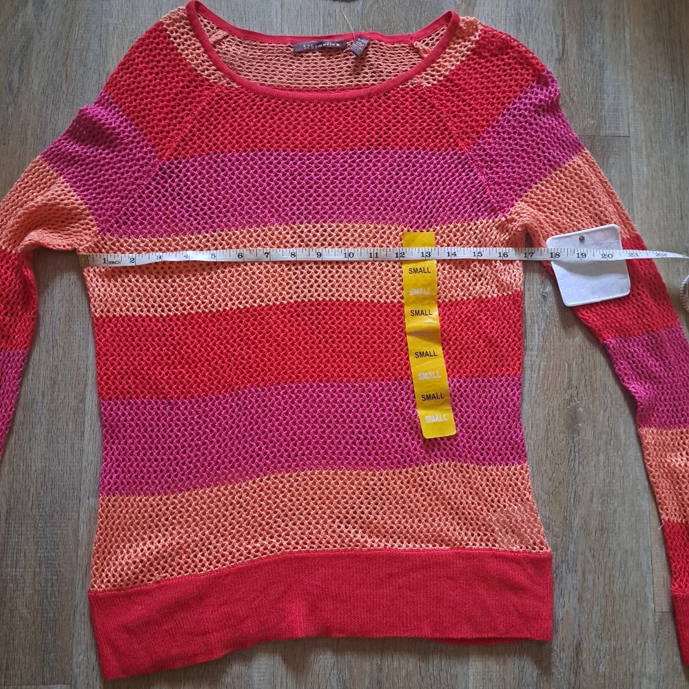 525america Tart Combo Mesh Long-sleeved Round Neck Multicolored Top Size Small